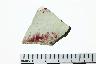     001-0347.1a.JPG - Historic base sherd, decorated, Whiteware, red transfer print, from site 12WB116
        
